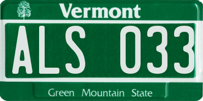 VT license plate ALS033