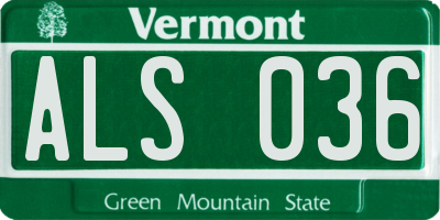 VT license plate ALS036