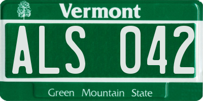 VT license plate ALS042