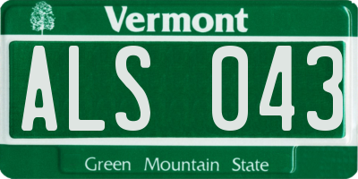 VT license plate ALS043