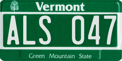 VT license plate ALS047