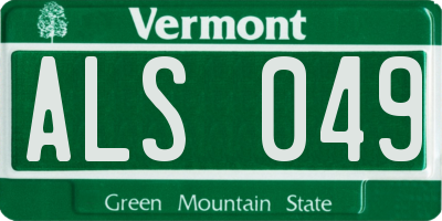VT license plate ALS049