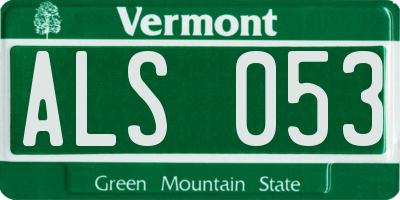 VT license plate ALS053