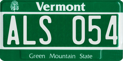 VT license plate ALS054
