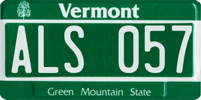 VT license plate ALS057