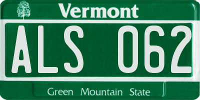 VT license plate ALS062