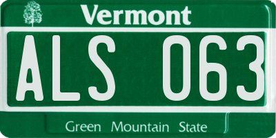 VT license plate ALS063