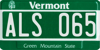 VT license plate ALS065
