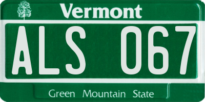 VT license plate ALS067