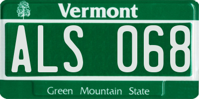VT license plate ALS068