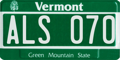 VT license plate ALS070