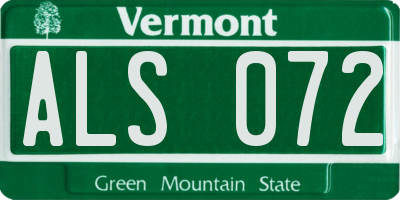 VT license plate ALS072
