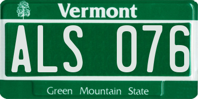 VT license plate ALS076