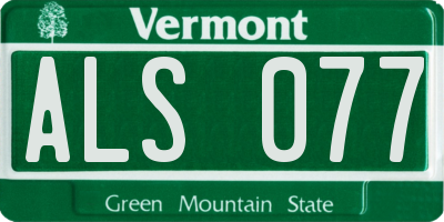 VT license plate ALS077
