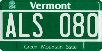VT license plate ALS080