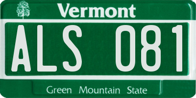 VT license plate ALS081