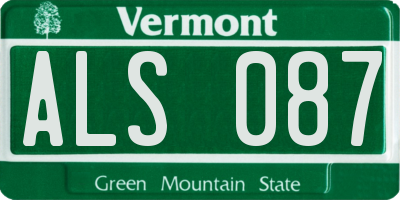 VT license plate ALS087