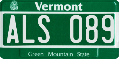 VT license plate ALS089