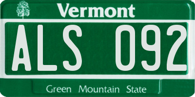 VT license plate ALS092