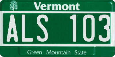 VT license plate ALS103