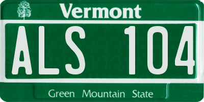 VT license plate ALS104