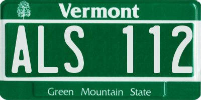 VT license plate ALS112