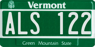 VT license plate ALS122