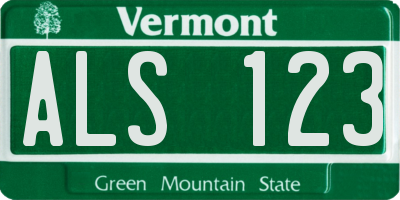 VT license plate ALS123