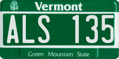 VT license plate ALS135