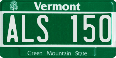 VT license plate ALS150