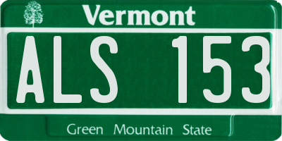 VT license plate ALS153