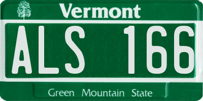 VT license plate ALS166