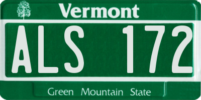 VT license plate ALS172