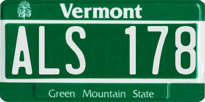 VT license plate ALS178