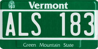 VT license plate ALS183