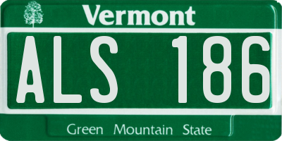 VT license plate ALS186