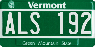 VT license plate ALS192