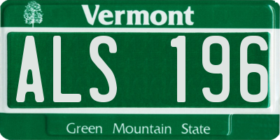 VT license plate ALS196