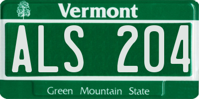 VT license plate ALS204