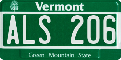VT license plate ALS206