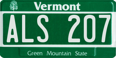 VT license plate ALS207