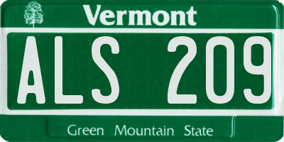 VT license plate ALS209