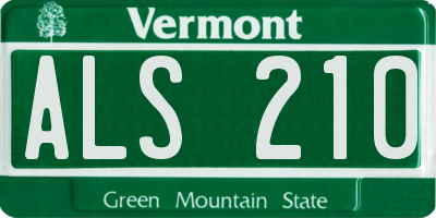 VT license plate ALS210
