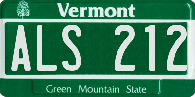 VT license plate ALS212
