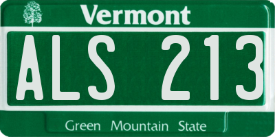 VT license plate ALS213