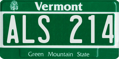 VT license plate ALS214