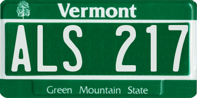 VT license plate ALS217