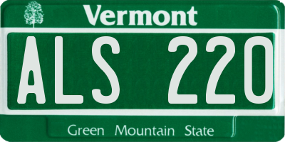 VT license plate ALS220