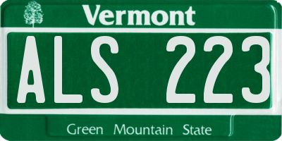 VT license plate ALS223