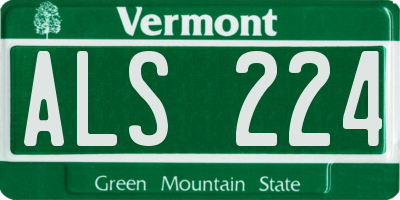 VT license plate ALS224